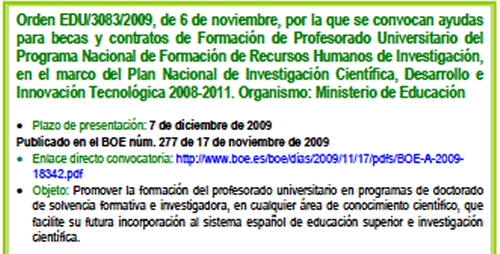 Becas Formación Profesores Universidad